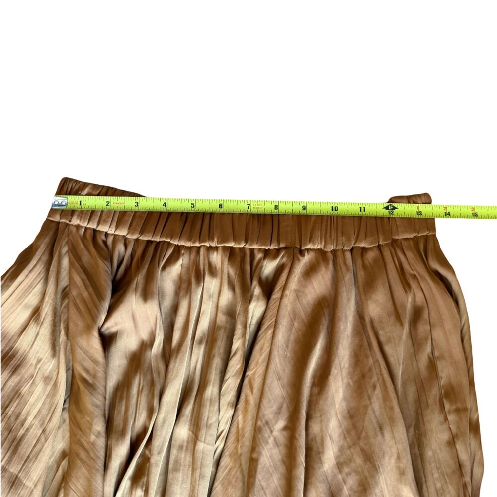 Mes Demoiselles x Anthropologie Harmonia Crinkled Gold Maxi Skirt NWOT Sz M - Picture 9 of 12